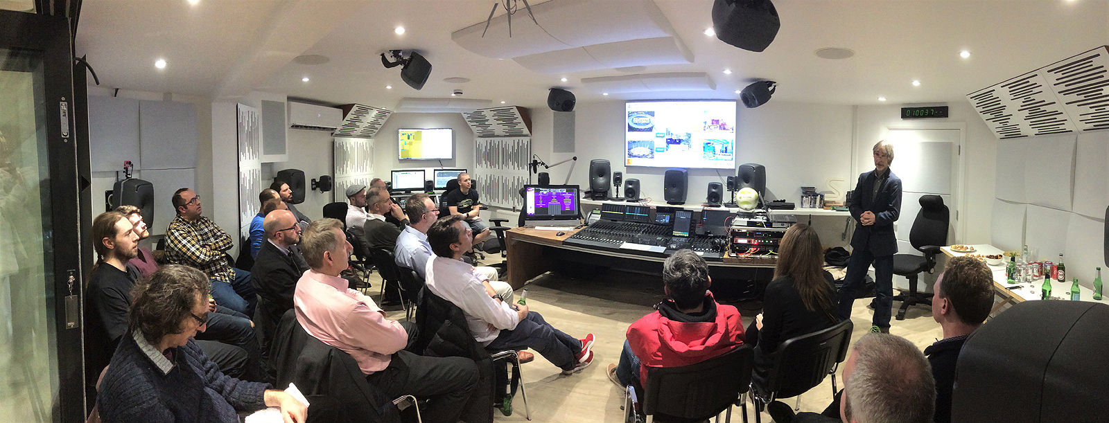 The event was hosted by RAVENNA and Genelec at Genelec’s London demo facility