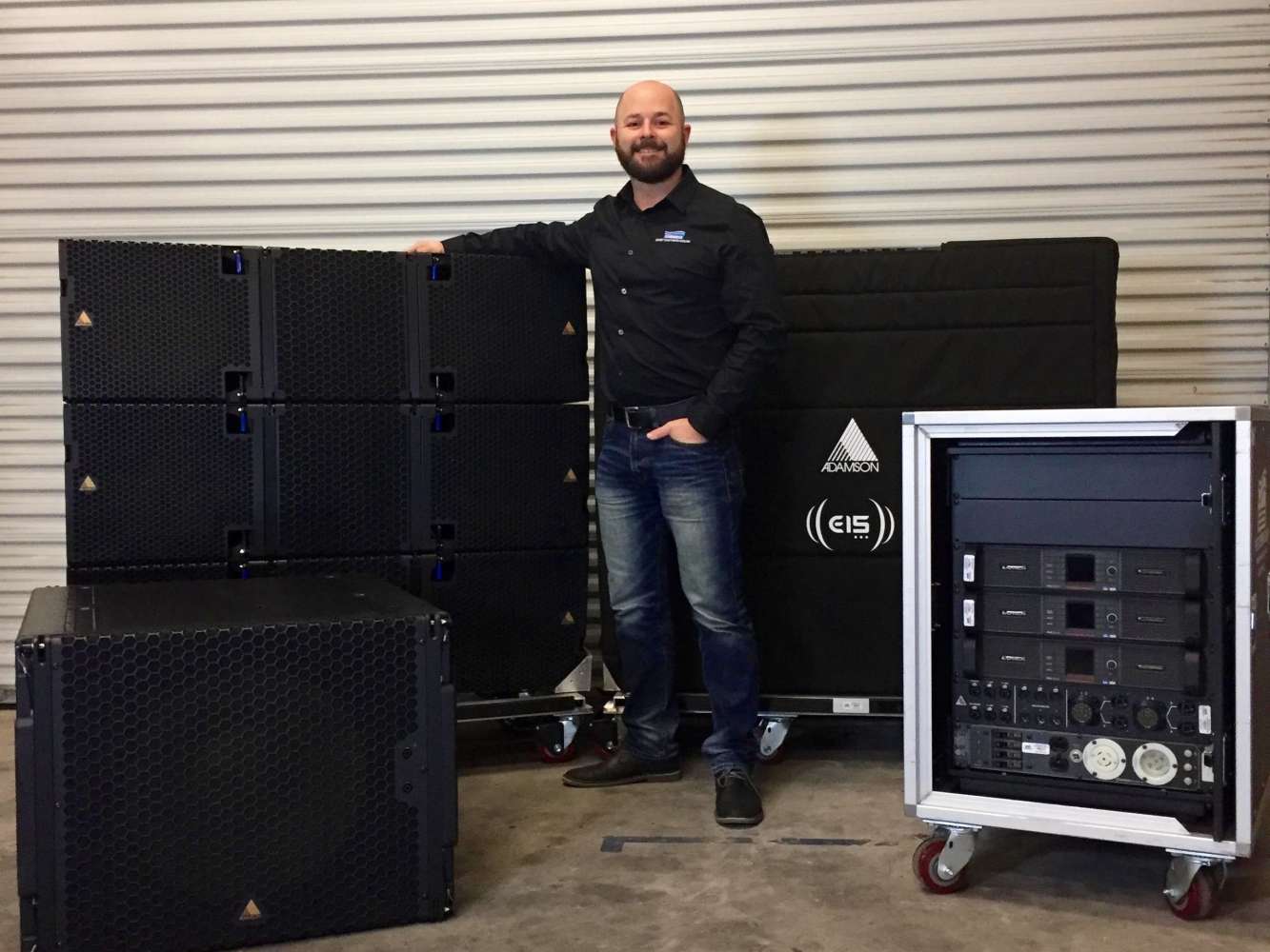 Sweet Southern Sound's Clint Hill with the company's new Adamson E-Series rig