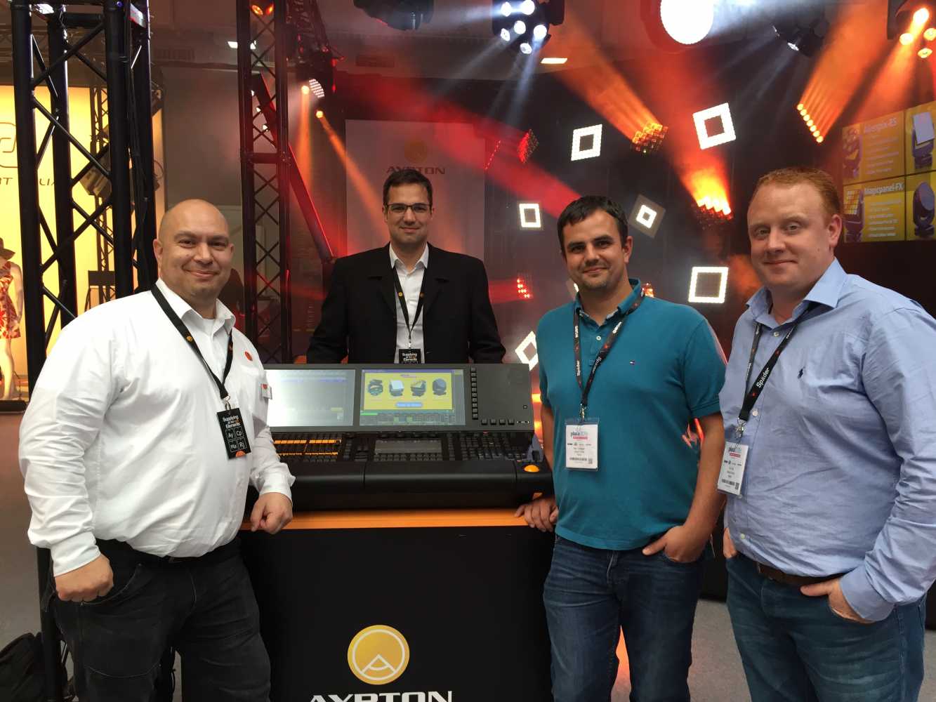 Thor Andre’, Ambersphere technical sales, Rene Berhorst, MA product manager Marc Callaghan and Kris Box from Liteup Events