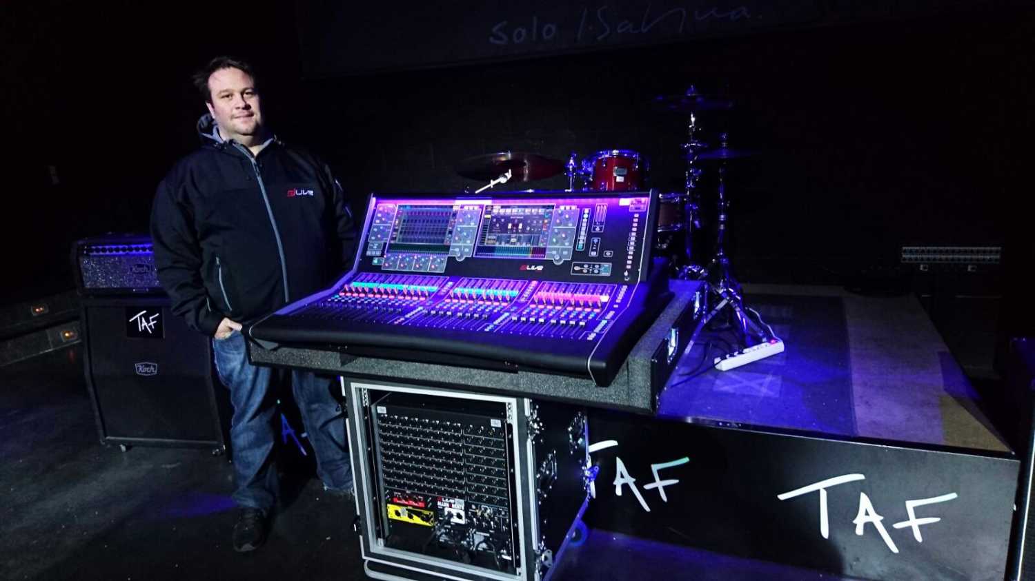 Chief technical officer Alex Blanco with TAF’s new dLive.