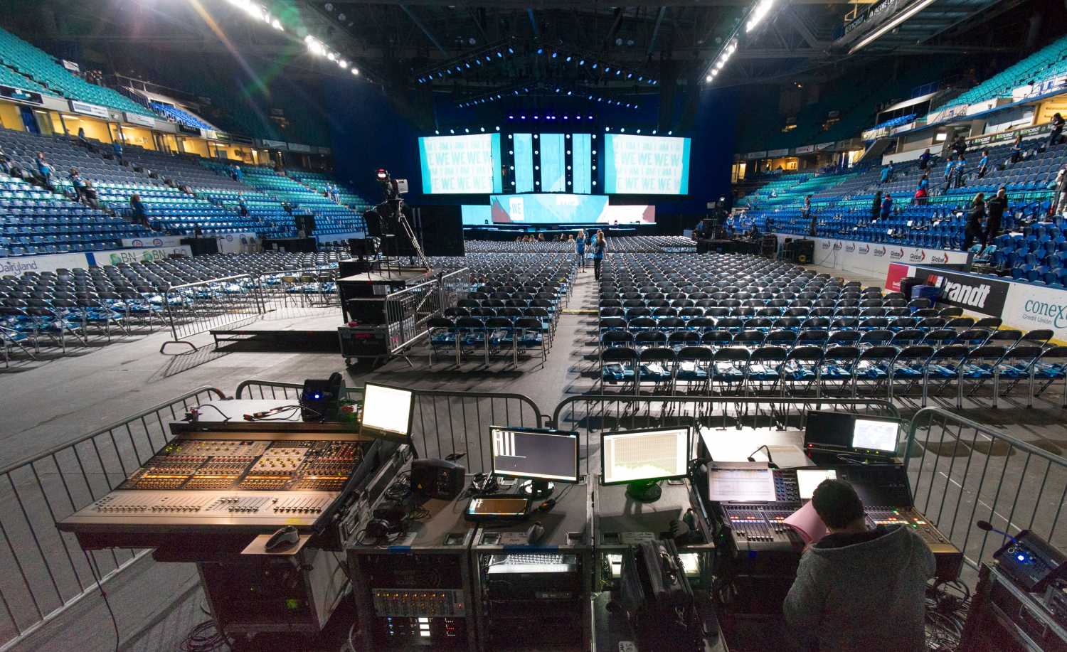 Adamson arrays were deployed for WE Day at the SaskTel Centre in Saskatoon, Canada (photo: Connor Sharpe)
