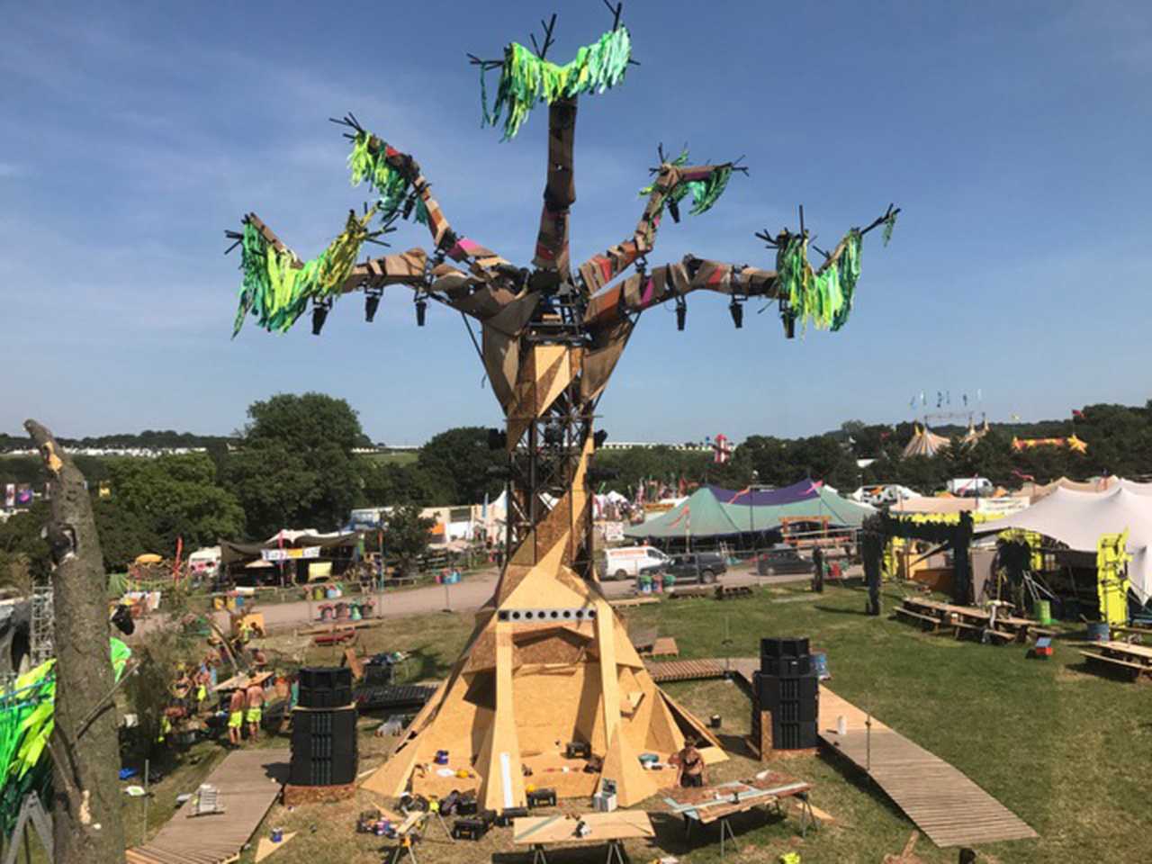 The 20m tree comes alive at night, serving as a beacon of the Stand for Forests campaign