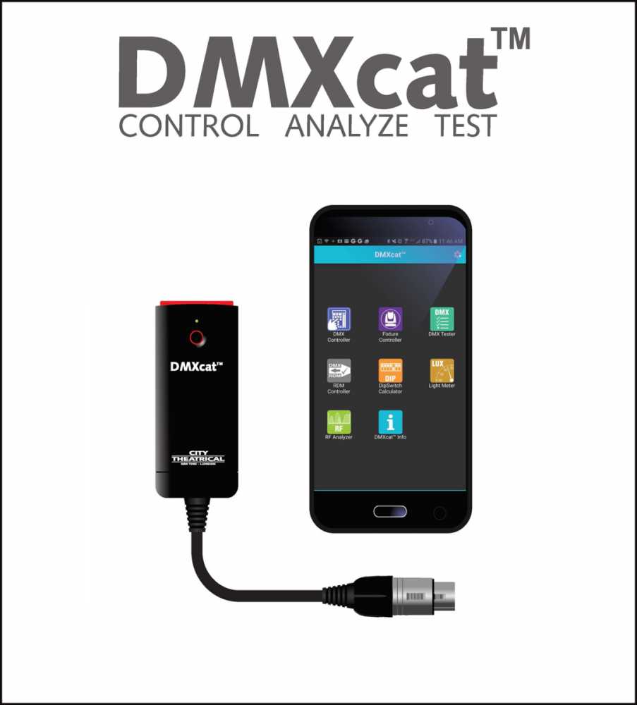 The DMXcat multi-function test tool from City Theatrical