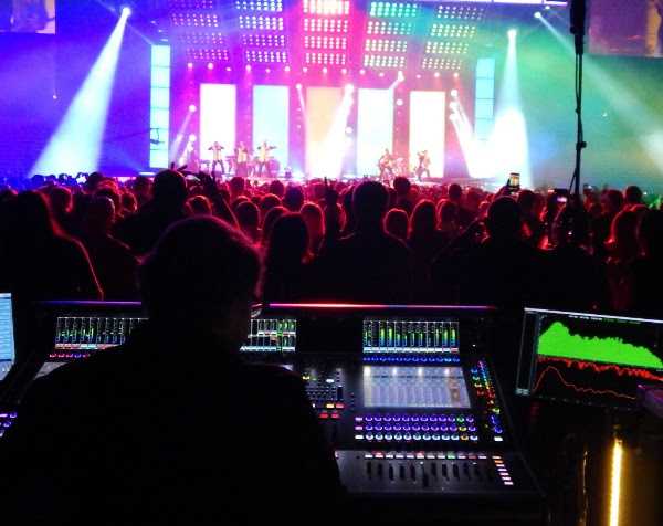 The show is driven by two DiGiCo SD7 mixing consoles