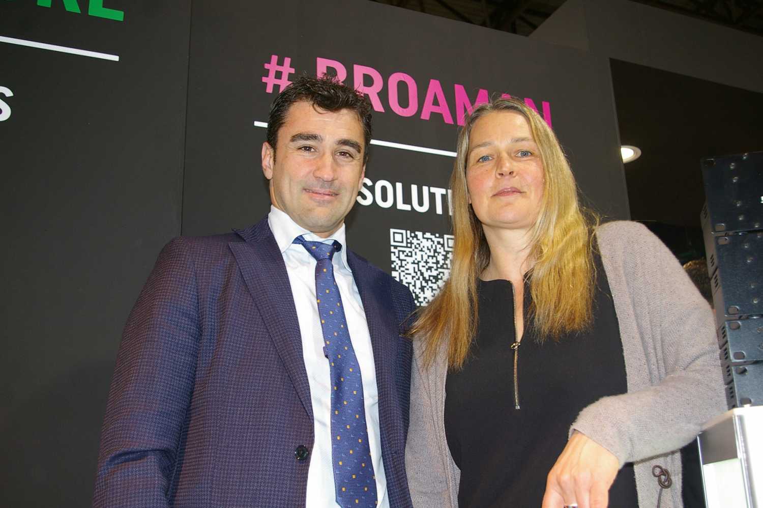 BroaMan MD Tine Helmle, with Luca Catalano, CEO, Communication Video Engineering (CVE)