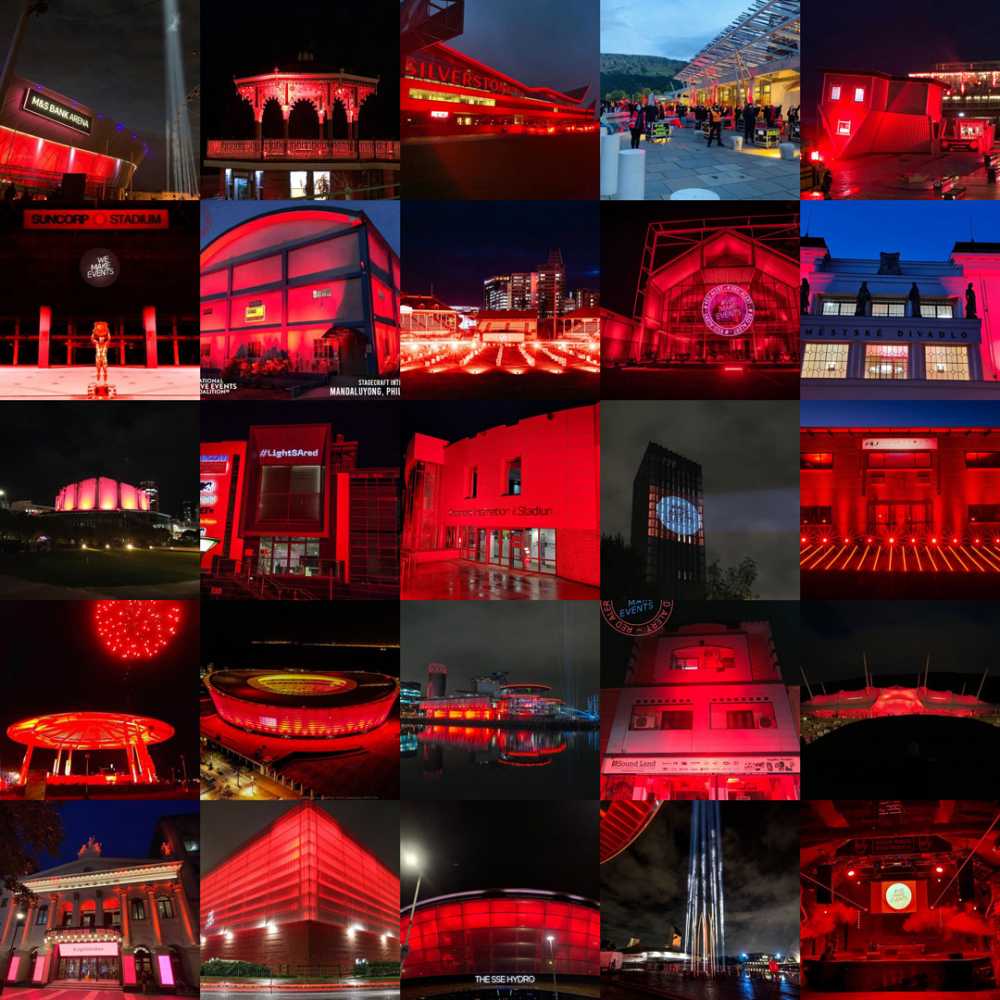 Thousands of buildings around the world lit up for the Global Day of Action (Photo: @wemakeeventsoff on Twitter)