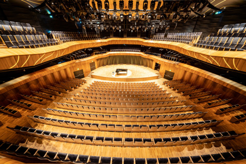 The multi-functional building includes a recording studio as well as a 1,000-seat concert hall