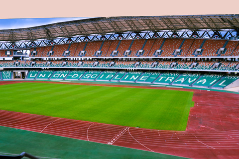 The Olympic Stadium of Ebimpé is home to Les Éléphants, the Ivory Coast national football team