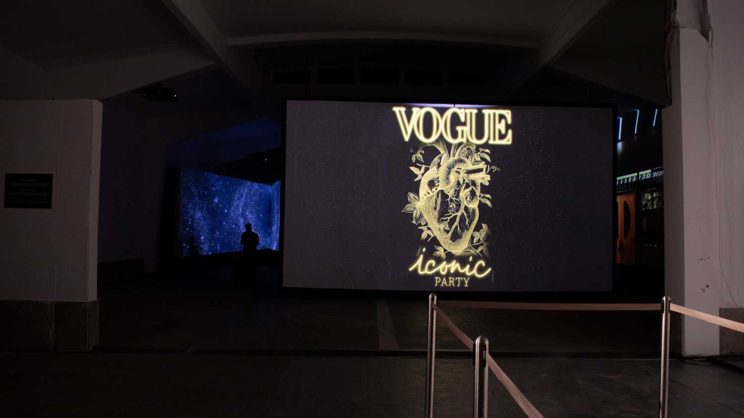 Twenty-two different projections were made on screens, walls, and floors