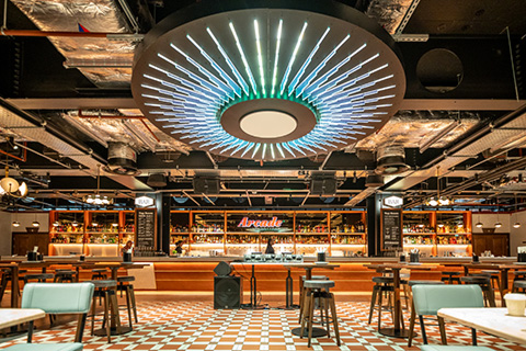 HD Pro Audio has installed a complete Pioneer Pro Audio system in the Arcade Food Hall at London’s Battersea Power Station (Photo: Benedict Priddy)