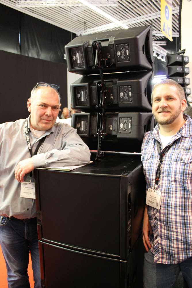 Reinhard Steger, sales manager for Nexo Germany with Martin Ramrath, global director of audio services for Satis & Fy