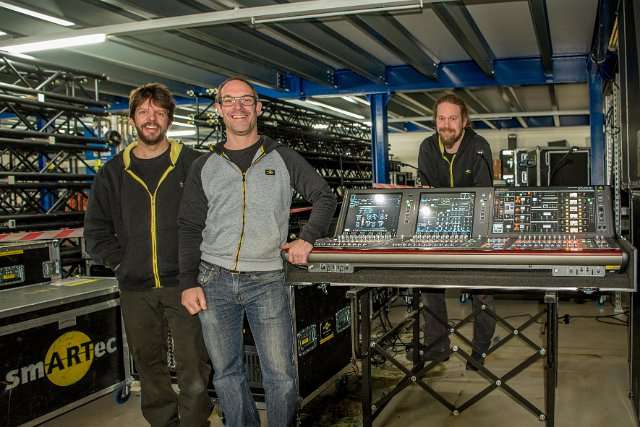 smARTec staff with one of the Rivage PM10s: Manuel Buchser (audio engineer), Markus Mathis (management team/owner) and Mark Steinemann (head of audio department)