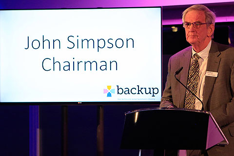 Backup’s chairman, John Simpson, welcomed guests to The Hospital Club in London’s Covent Garden (photo courtesy of Scott Willsallen)