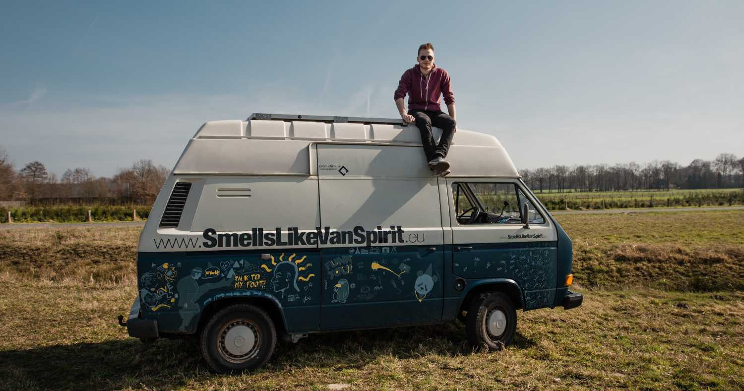 Marten Berger’s studio is housed in a converted Volkswagen ice-cream van