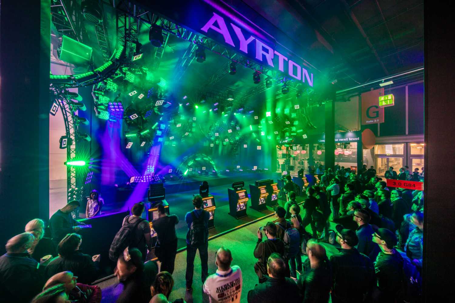 Ayrton’s light show at Prolight+Sound featured a display of 360 fixtures that included the new Merak, MagicBlade-FX and Arcaline3