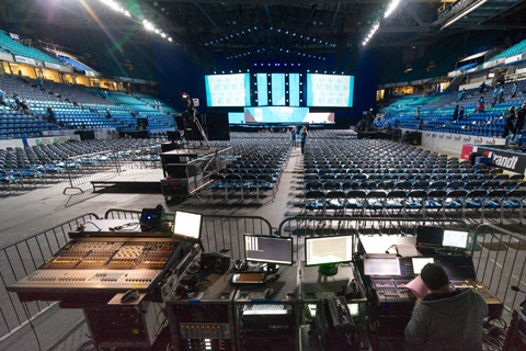 Adamson arrays were deployed for WE Day at the SaskTel Centre in Saskatoon, Canada (photo: Connor Sharpe)