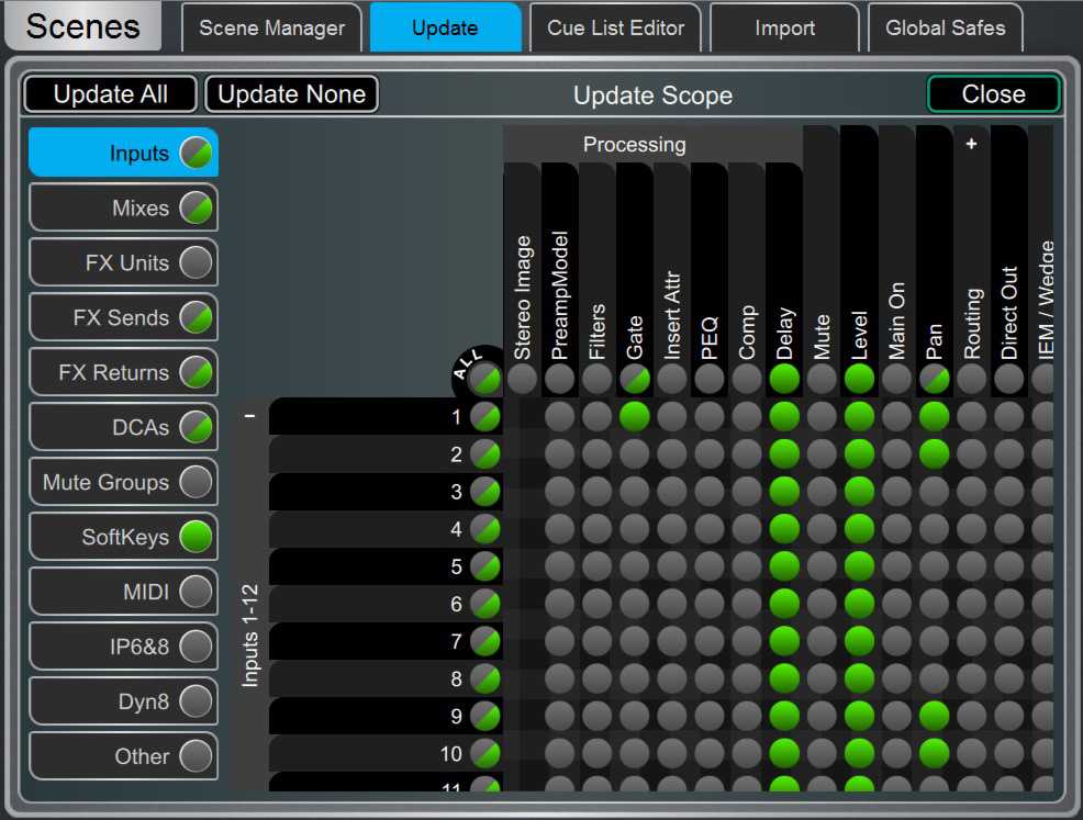 This latest update includes multiple improvements and additions to the scene system