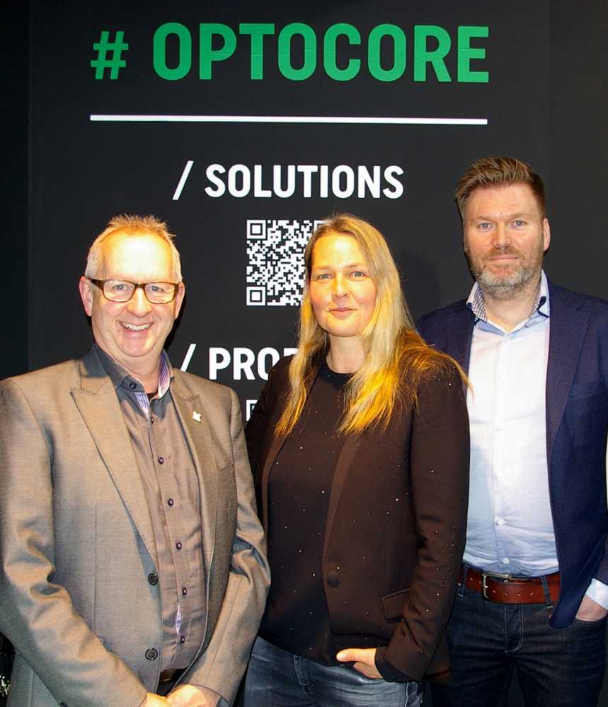 Scandec Systemer co-founder, Håkon Rønning; Optocore director Tine Helmle; Scandec Sales Manager Pro Audio, Frode Øygard
