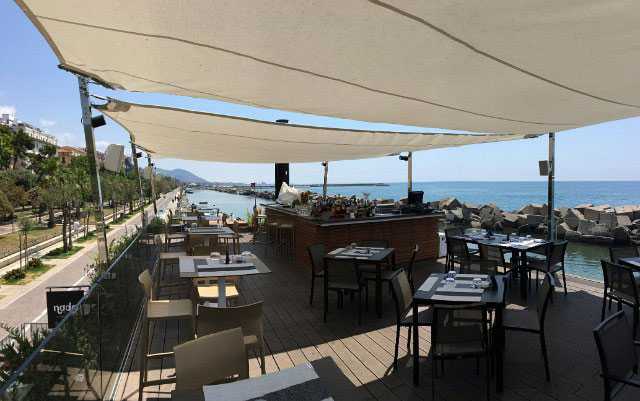 The refurbished Embarcadero waterfront bar/restaurant in Salerno