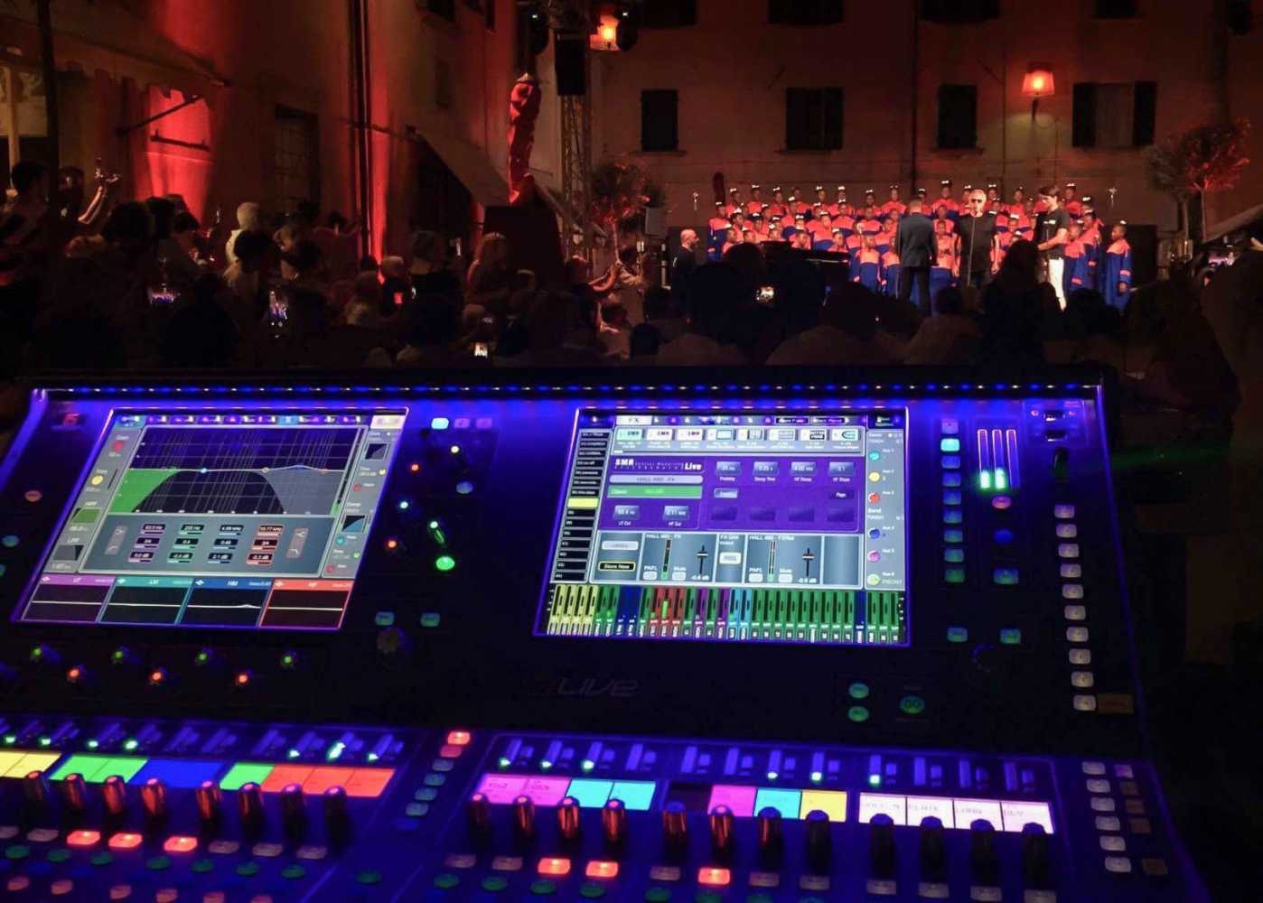 The dLive at FOH for the Voices of Haiti concert