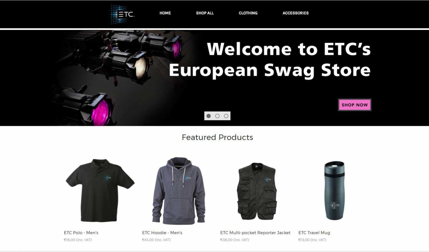 The new online shop is at shop.etcconnect.eu