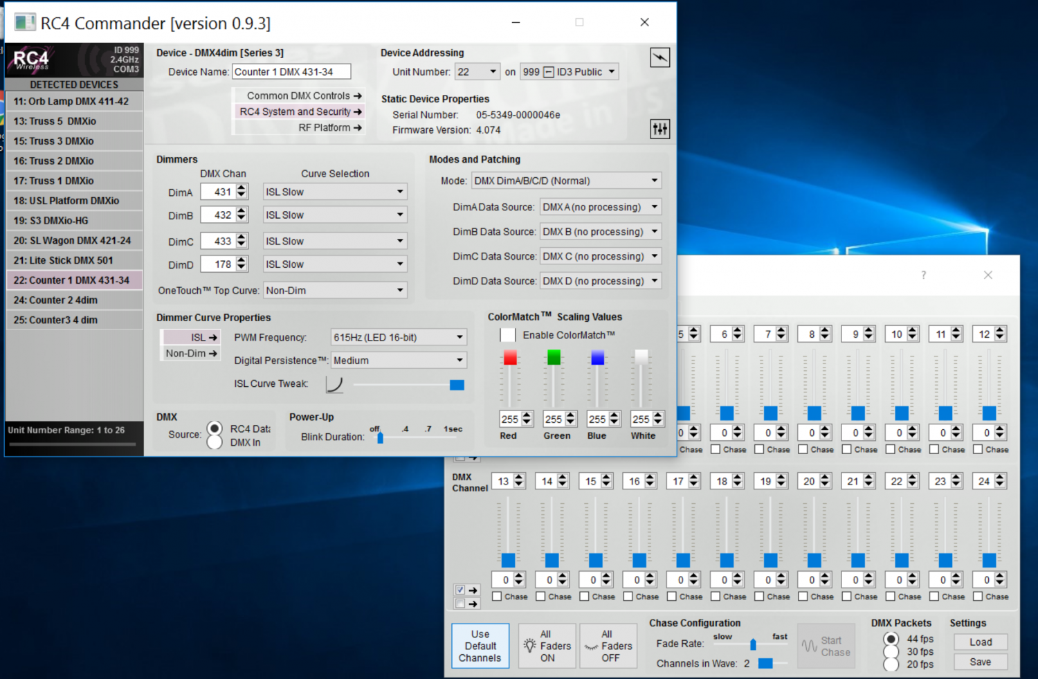 RC4 Commander Software’s first showing was at the 2017 PLASA London show