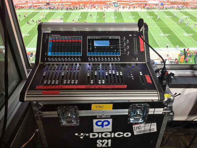 The consoles are assembled into flight-pack configurations for use in a variety of sports venue environments