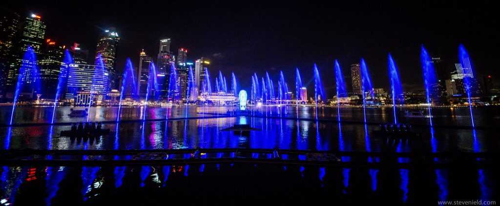 Marina Bay Sands Singapore’s outdoor laser, light, projection and water show, designed by Steve Nield