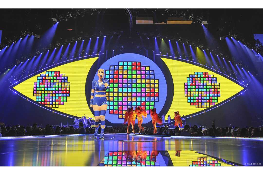 The stage design is dominated by a 130ft eye-shaped LED screen (photo: Steve Jennings)