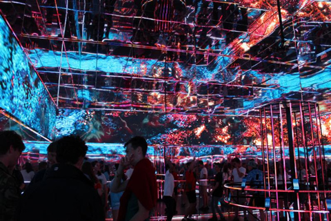 The Hypercube immersed audiences into a 360° infinite display of light and colour