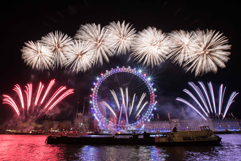 The 12-minute show lit up the Thames with 2,000 lighting cues and 12,000 fireworks