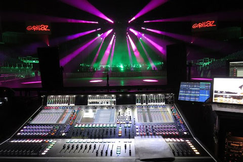The FOH and monitor consoles – both DiGiCo SD7s - are maxed out