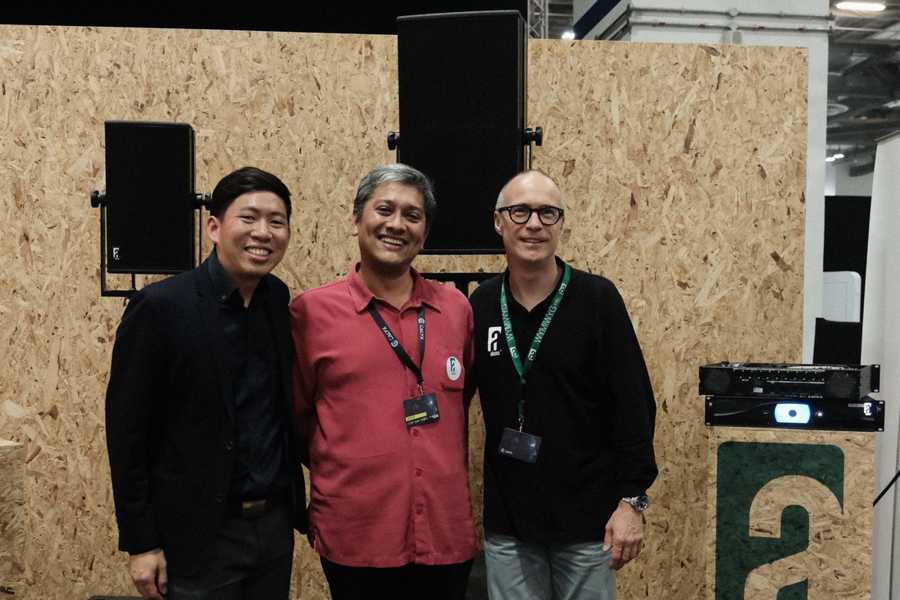 Eugene Tay (Creator’s Solutions), Sheldon Gooi (The Production People / middle) and Tom Back (Alcons Audio)