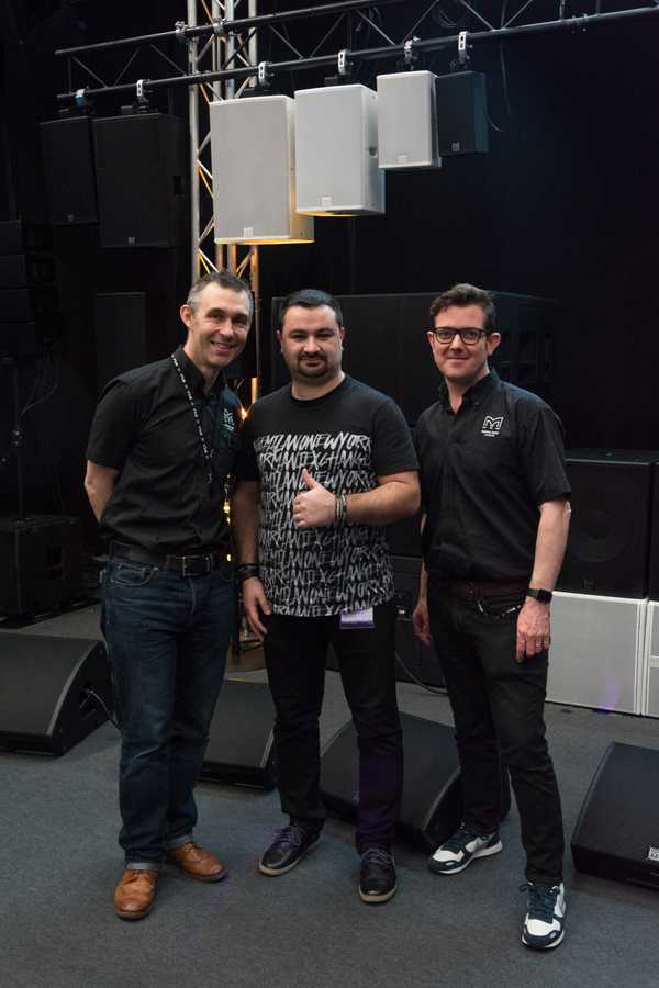 Brad Watson (Martin Audio EMEA sales manager), Elshan Aliyev (PRO AV LLC MD) and Dom Harter (Martin Audio MD)