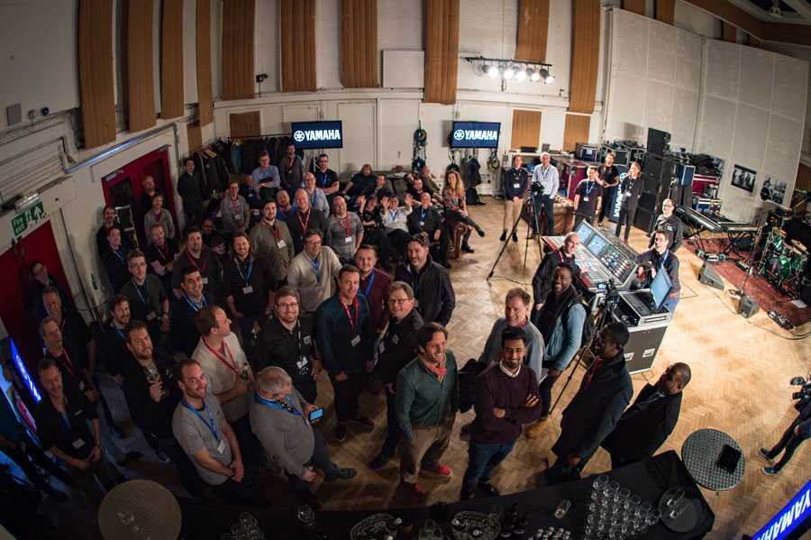 Live mixing engineers, theatre sound designers and representatives of audio rental companies in the legendary Studio Two