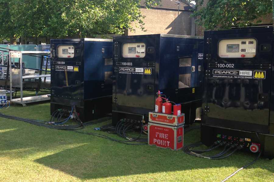 Pearce Hire generators at the Cambridge Big Weekend
