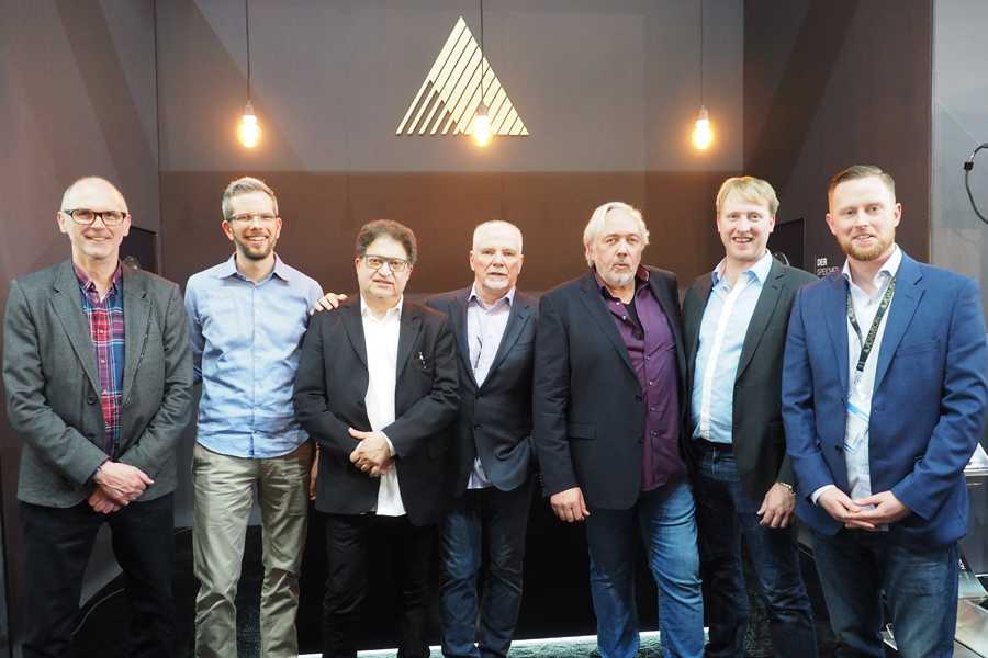 DV2's Didier Dal Fitto; Adamson's Jochen Sommer; DV2's Guy Vignet; Adamson founder Brock Adamson; United B's Wolfgang Garcon and Tobias Rengers and Adamson's James Oliver