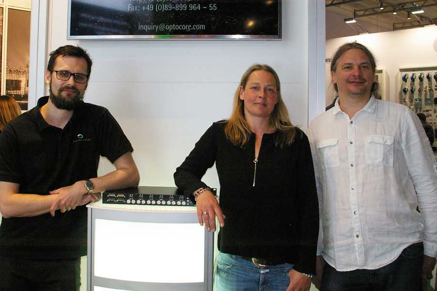 Maciek Janiszewski with Optocore founders Tine Helmle and Marc Brunke