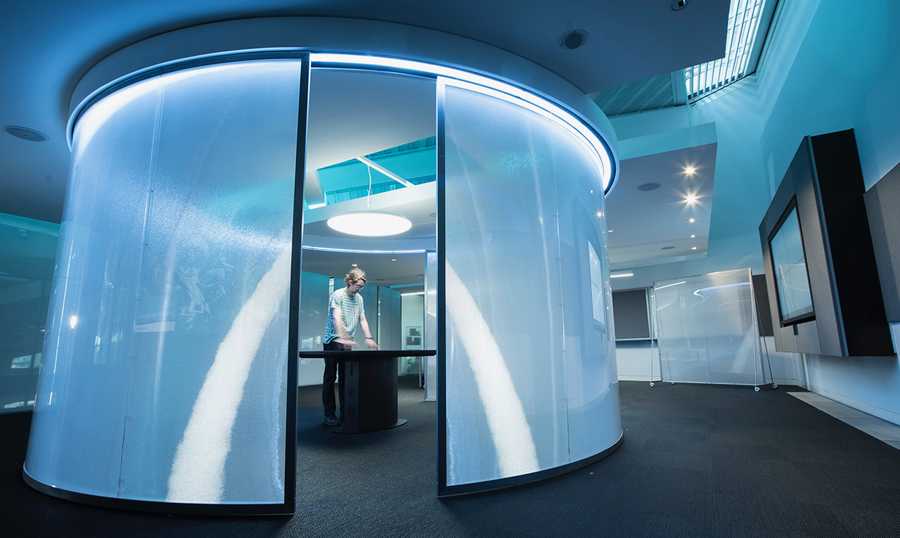 The space is designed to facilitate meetings between Siemens and global clients