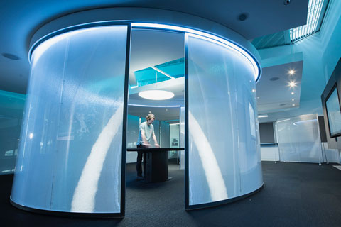 The space is designed to facilitate meetings between Siemens and global clients