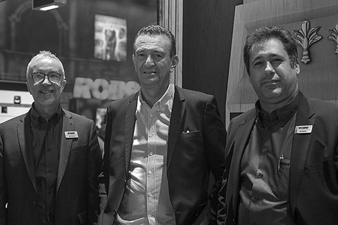 Bruno Garros from Robe France, Christian Lorenzi, commercial director of Dushow and Eli Battah from Robe France