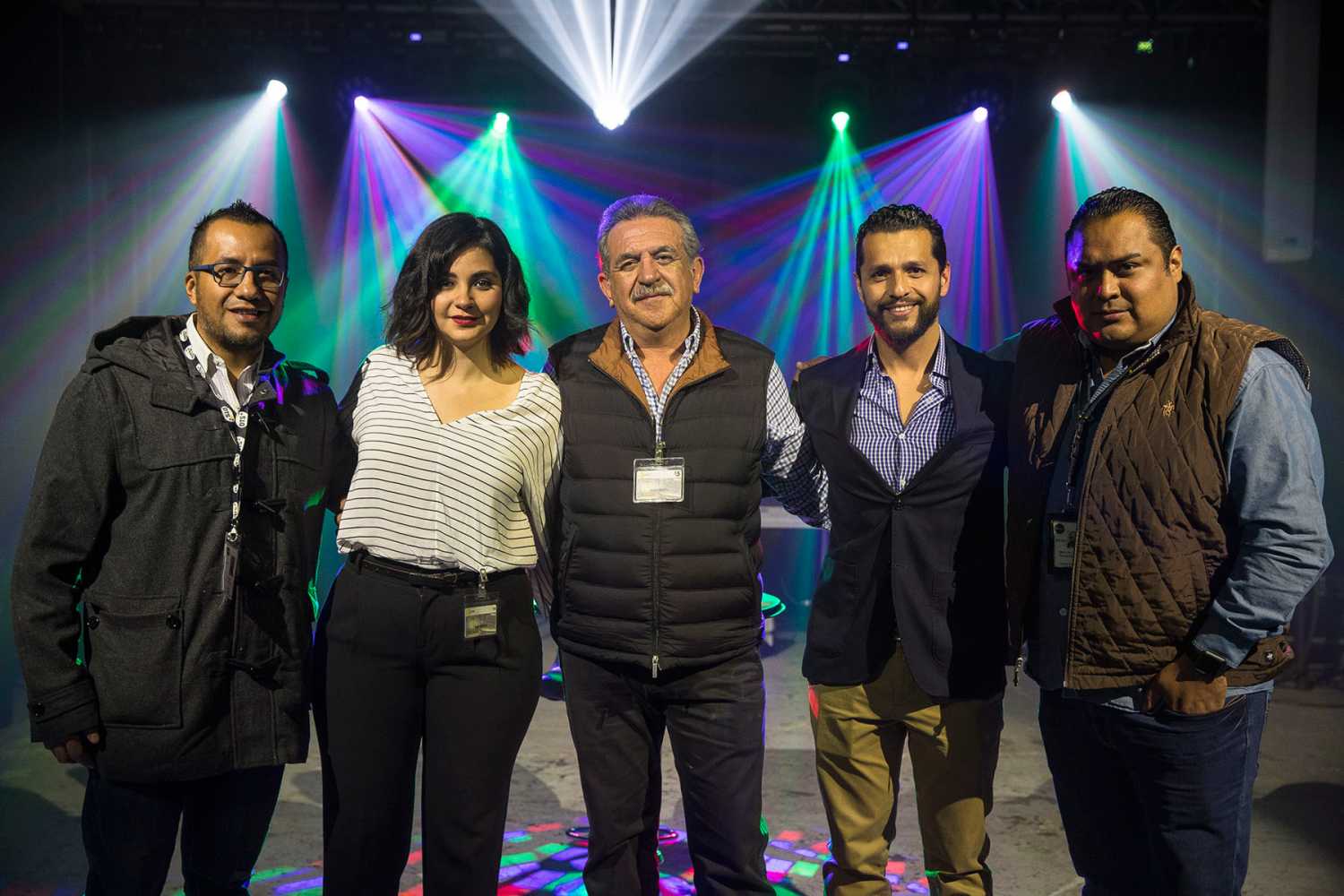 Luis Rosales (Showco), Carla Hernández (financial administrator), Gerardo Hernández (owner / founder / general manger) and Gerardo Pineda (project manager) all from Ganesha Producciones  and Showco’s Mario Vazquez