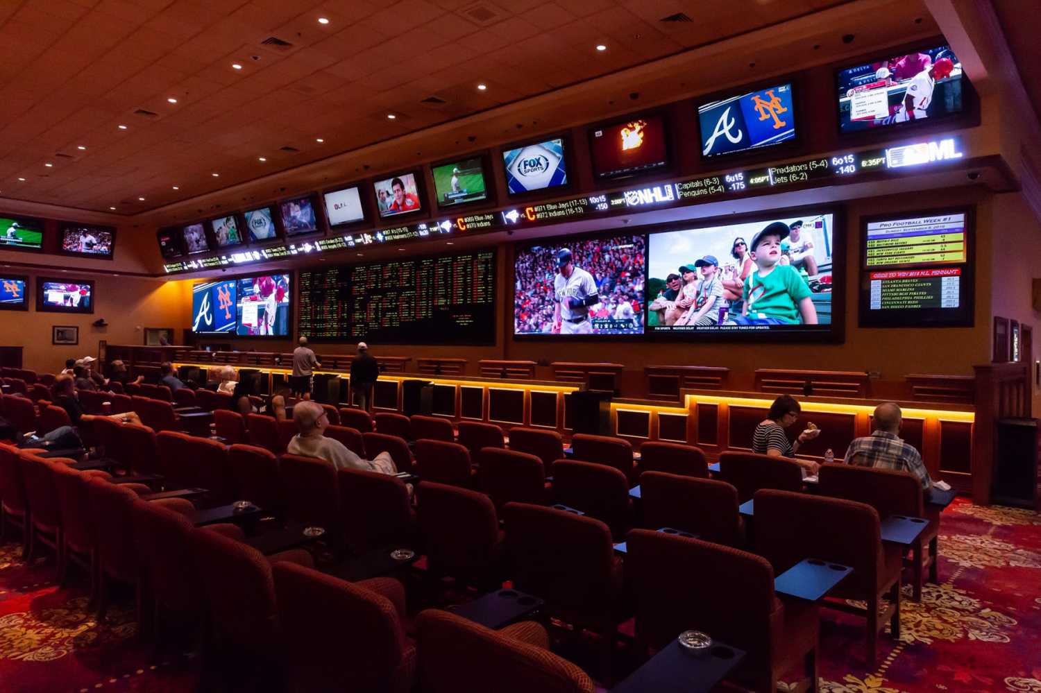 In the Sports Book LED displays are used to show bingo cards and property-wide ads during breaks
