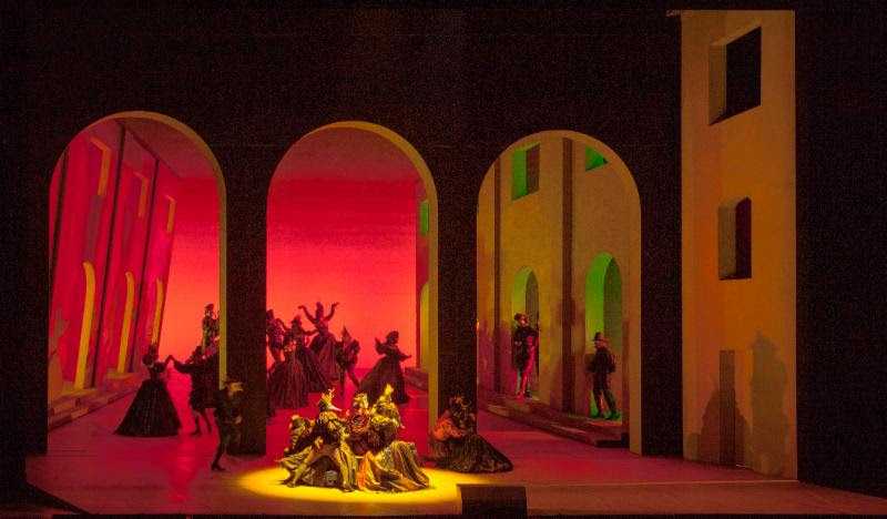 LA Opera's current production of Verdi's Rigoletto is the first production in its history lit with a predominantly LED lighting rig