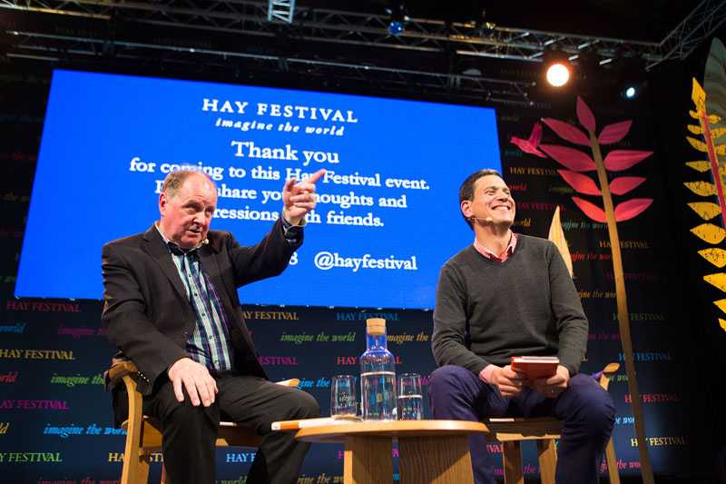 David Miliband was among the many speakers at Hay