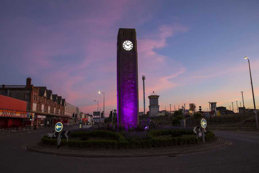 The fixtures light key landmarks in the seaside town (photo: Louise Stickland)