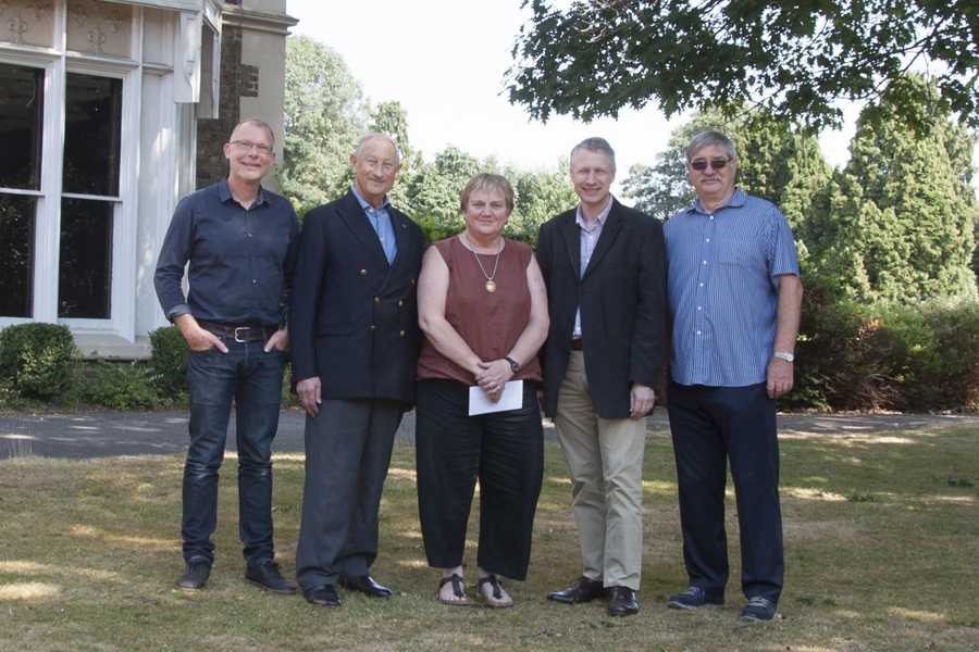 Hansjorg Schmidt (BA (Hons) Lighting Design programme director), Hugh Ogus, (LET Trustee), Clarie Middleton (Rose Bruford College principal), Nick Hunt (head of School Design, Management and Technical Arts), Bob Venning (LET board of management chairman)