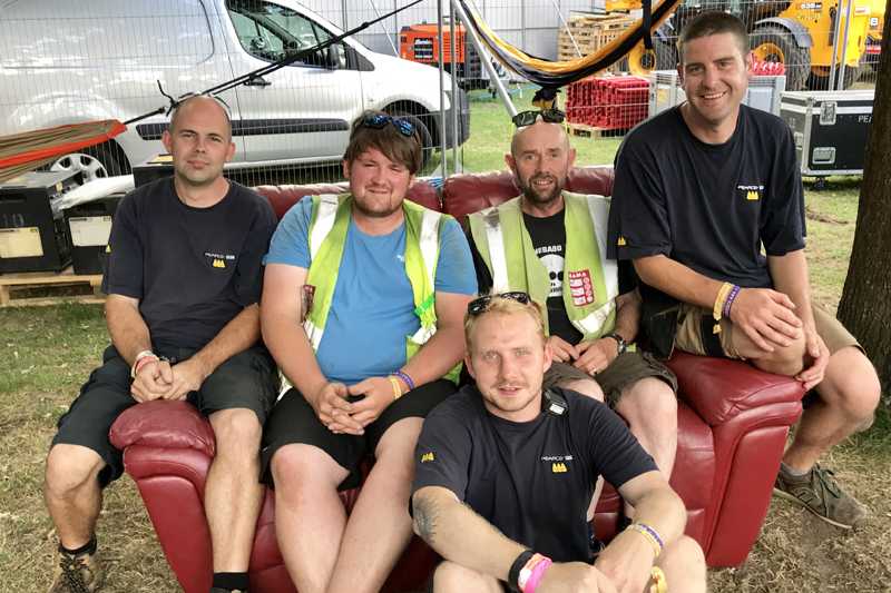 The Pearce Hire crew at Lovebox