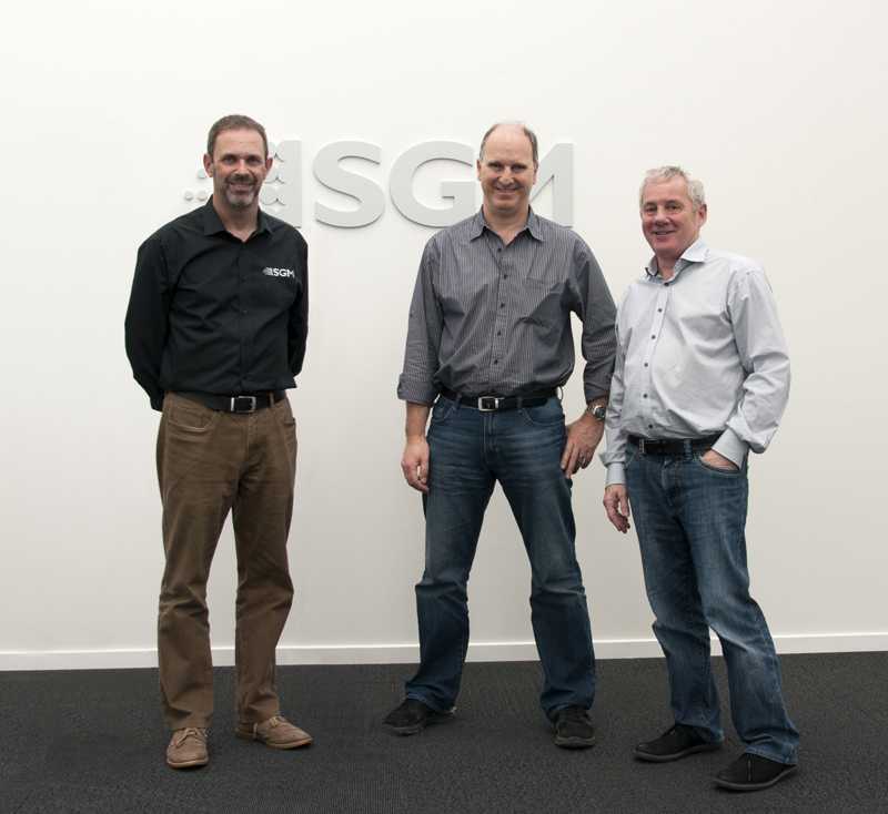 L-R: Ian Kirby (MD, SGM UK), Nic Tolkien (MD, Architainment Lighting) and Peter Johansen (CEO, SGM Light)