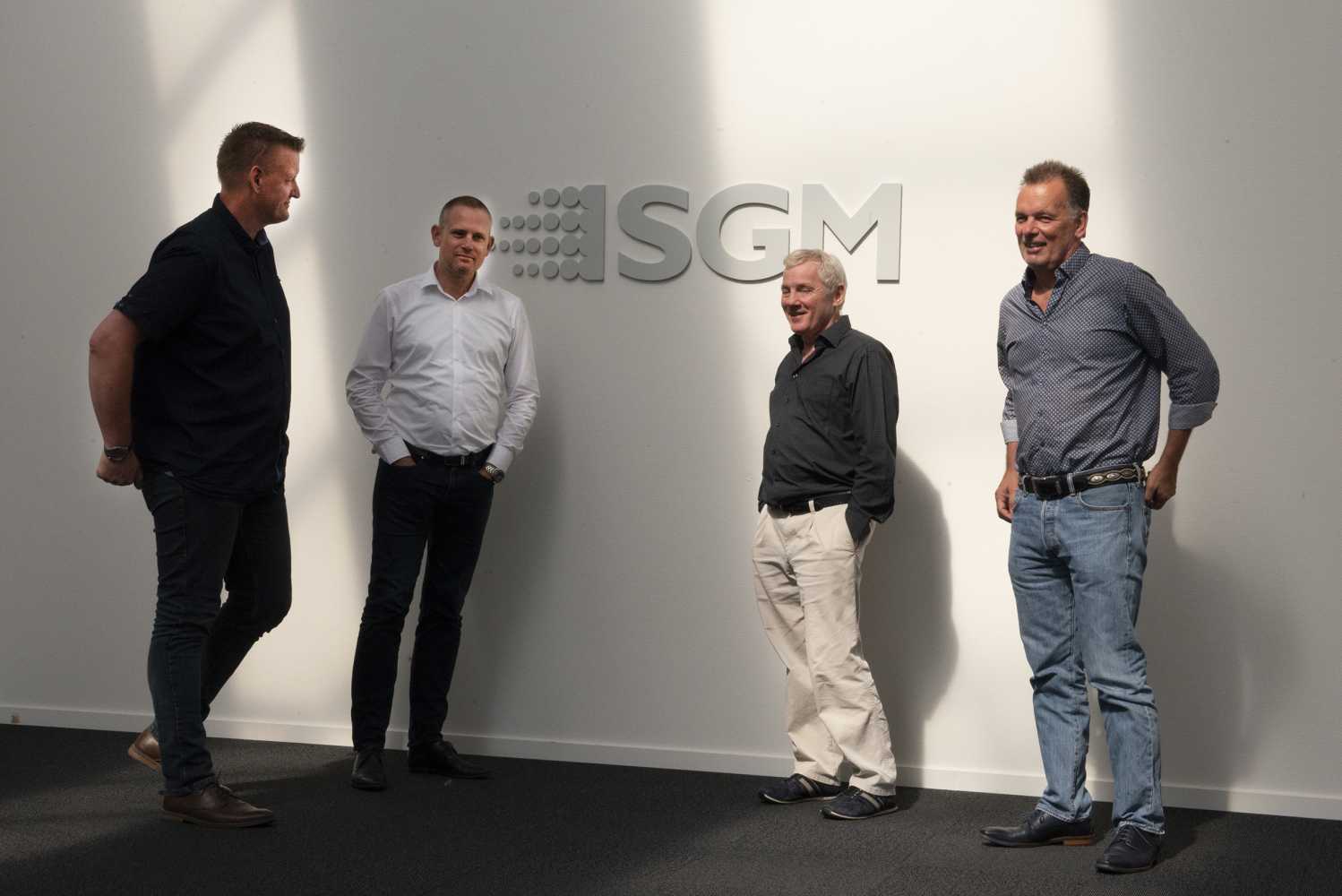 Peter Johansen (SGM Light CEO), Thomas Christensen (Matrix CEO), Urs Friis-Alstrup (sales manager Matrix) and Jakob Hansen (sales manager, Matrix)